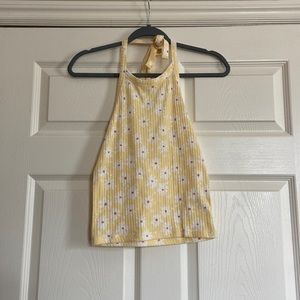 Mudd yellow floral halter top